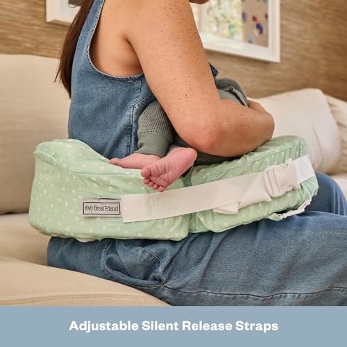 Image of My Brest Friend Original Nursing Pillow Cover - Slipcovers for Baby - Adjustable Fit, Easy Care, Durable - Original Nursing Pillow Not Included, Minty Geo