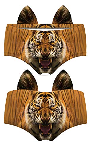 Ubrand Runynxin Funny Low-Waisted Ears Underwear - Sexy For Women Gifts (Erdnk040-M, Tiger Ear1) #TOP1