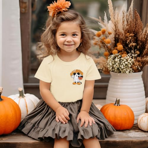 Image of Toddler Halloween Shirts Girls Boys Pumpkin Ghost Short Sleeve Tees