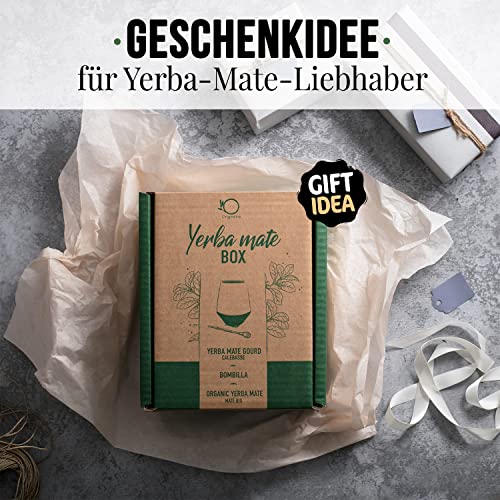 ORIGEENS MATE BECHER - Mate Tee Set mit Mate-Tee Becher aus Europa, Bombilla, Bio Yerba Mate - Originelles Geschenkset für die traditionelle Zubereitung von Mate