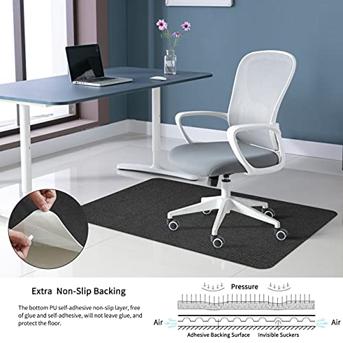 Office Chair Mat For Hardwood Floor, 47"X36" Rolling Chair Mat, Desk Computer Gaming Chair Mat, Tile Floor, Under Desk Low-Pile Rug, Multi-Purpose Floor Protector For Home Office Dark Grey #TOP1