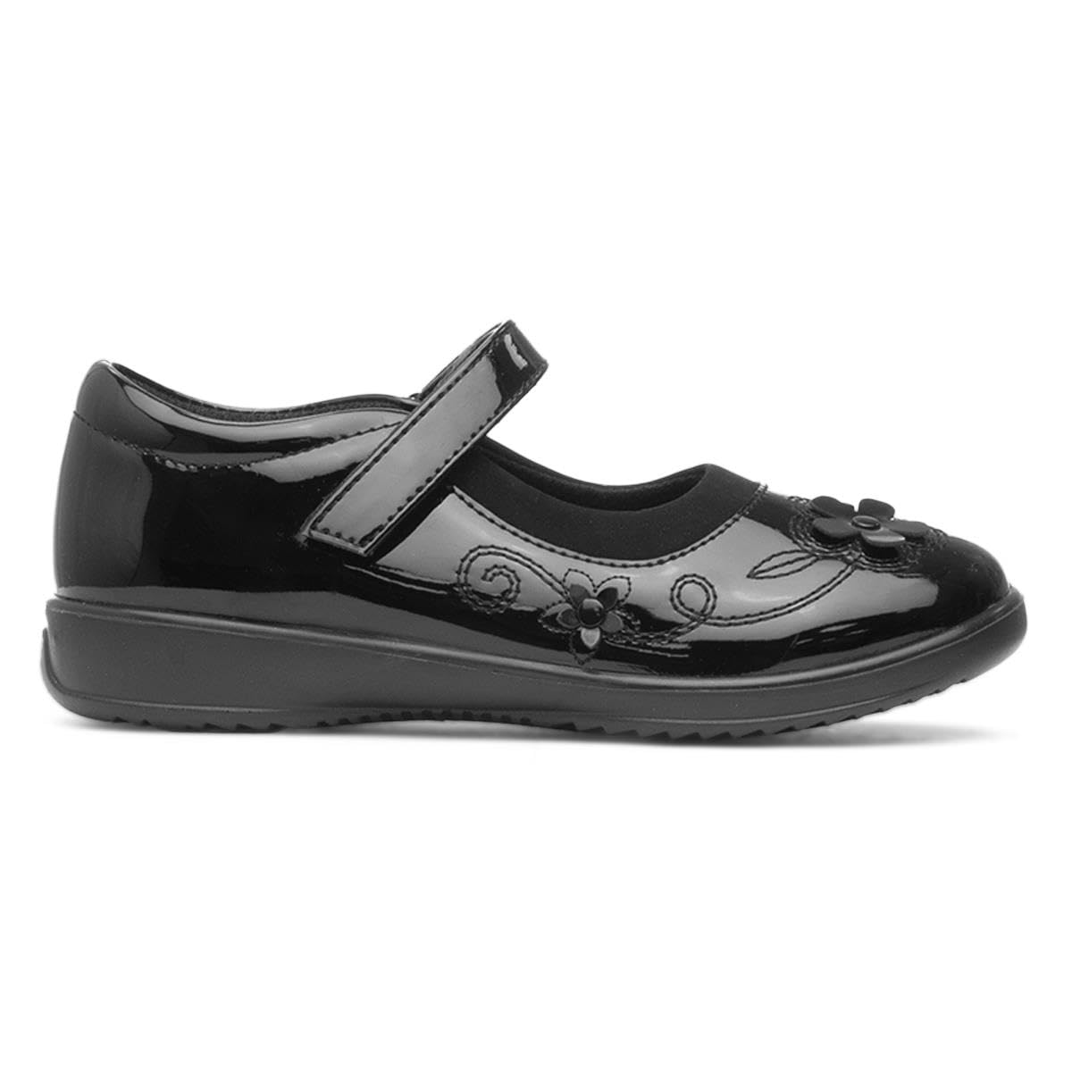 Walkright Collins Girls Black Patent School Shoe — view 2