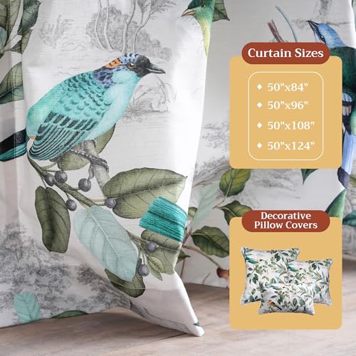 Image of Maison d' Hermine Curtains for Living Room 100% Cotton 124 inch Length Two Panels Light Filtering Curtains for Bedroom Windows with Rod and Loop Pockets Drapes (Solstice Ecru, 50 inch W x 124 inch L)