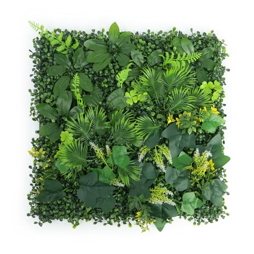 Artificial Grass Wall Panels, 4pcs 20'x20' Greenery Backdrop Mat for Privacy Screening Fence, Plant...