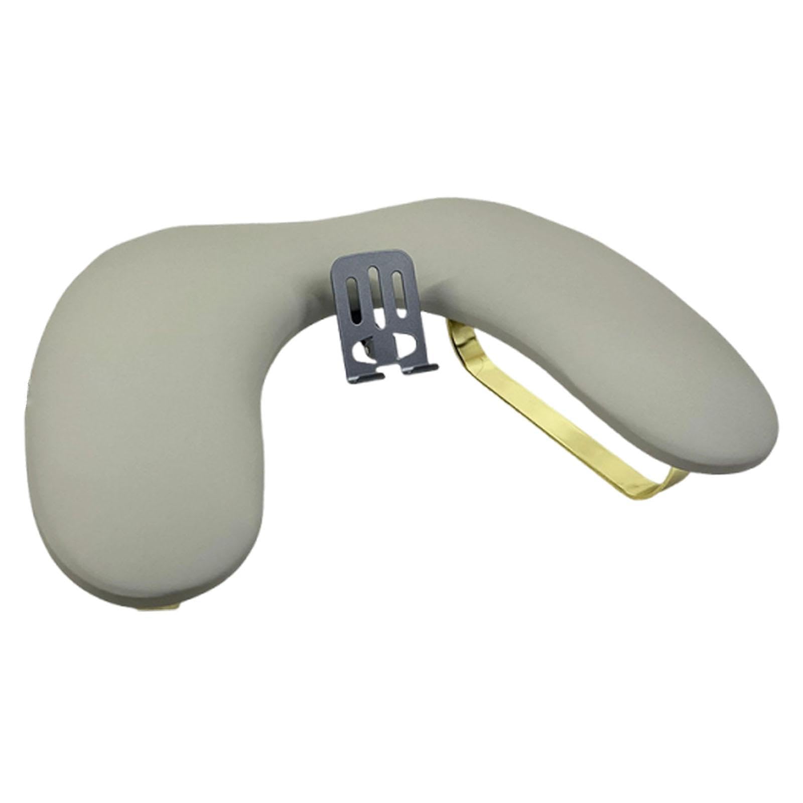 Poggiabraccio per Manicure Cuscino Mano Poggiapolso Stand Supporto Cuscino Manicure Struttura Robusta in Pelle Spugna E Metallo Ergonomico con Porta T, Grigio