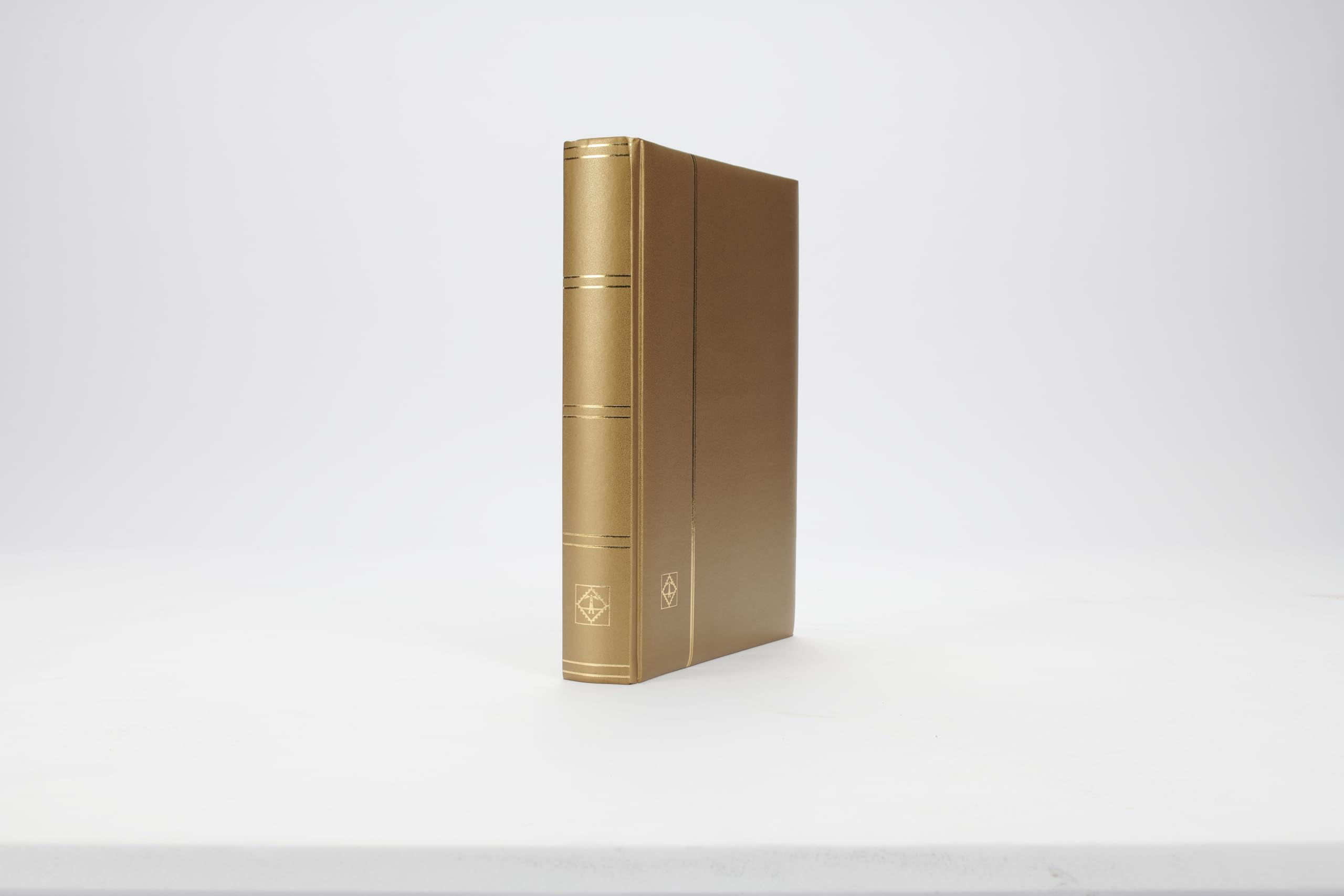 Leuchtturm 358058 Album per la Raccolta dei francobolli Comfort - DIN A4, 64 Pagine, Strisce di Vetro, Copertina Imbottita - Oro