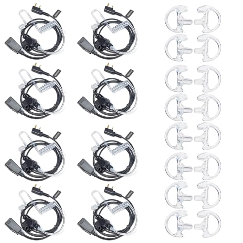Ear piece para radio Baofeng UV-5R y Kenwood con micro de 2 pines y cable con clip PTT, pack de 8
