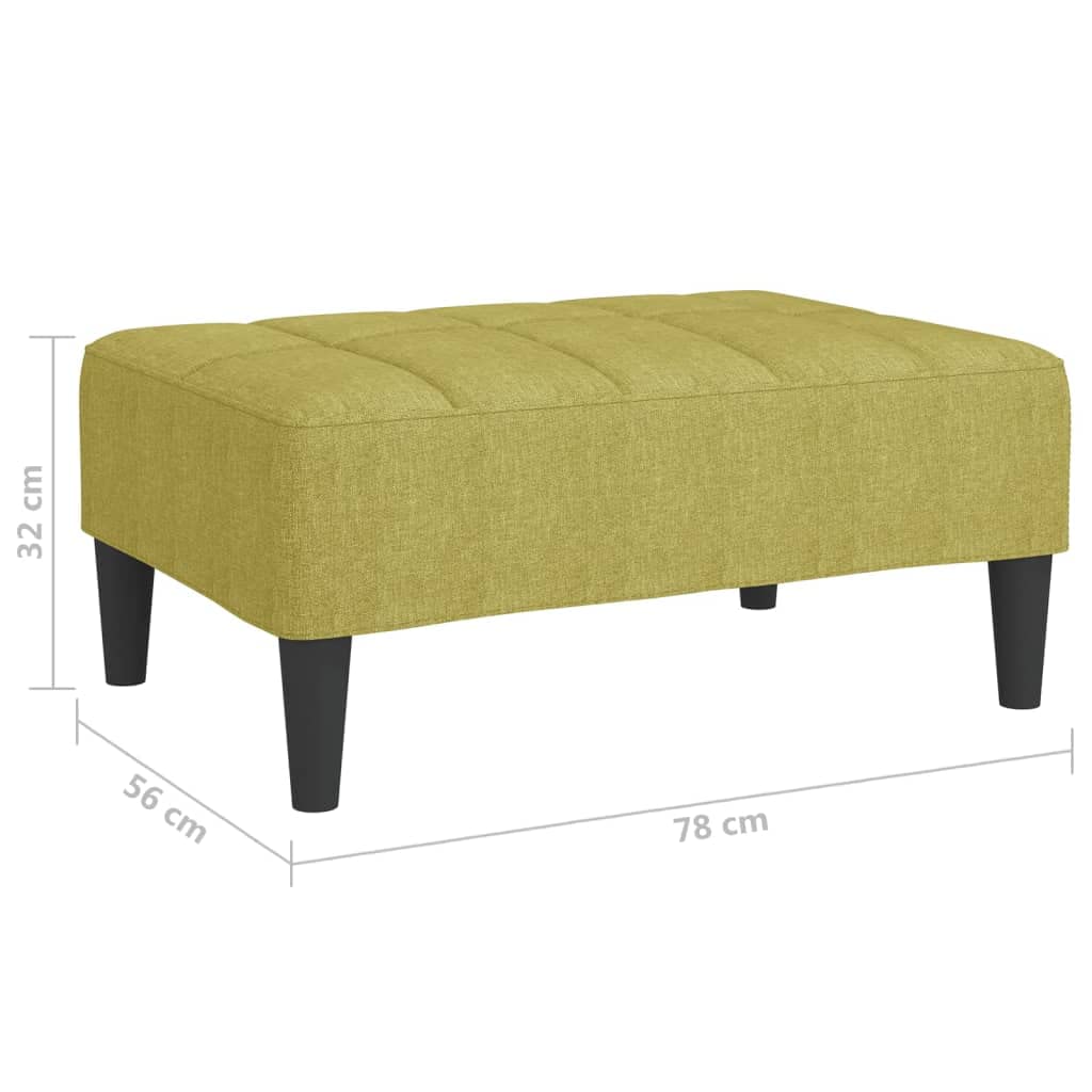 vidaXL Fußhocker, Sitzhocker Sitzbank mit gepolstertem Sitz, Polsterhocker Hocker für Wohnzimmer, Fußbank Fußablage, Modern, Grün Stoff