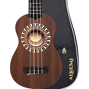Alkemi Soprano Ukulele 21″ Signature Rosette All Mahogany with Gigbag