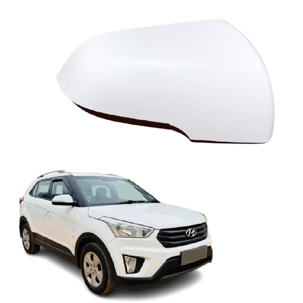 AUTO SPARE WORLD -Side view Mirror Cover/Cap (Indicator Cut Type) compatible with Hynudai Creta 2015-2019 Year Model Type 1 1st Generation- Unpainted (RIGHT DRIVER SIDE)-image-30