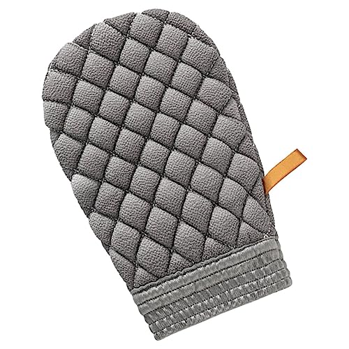 Ipetboom Toalla de baño para hombre raspador térmico bálsamo limpiador cuidado personal esponja exfoliante toallas exfoliantes para el cuerpo depurador de ducha para el cuerpo Viscosa Grey