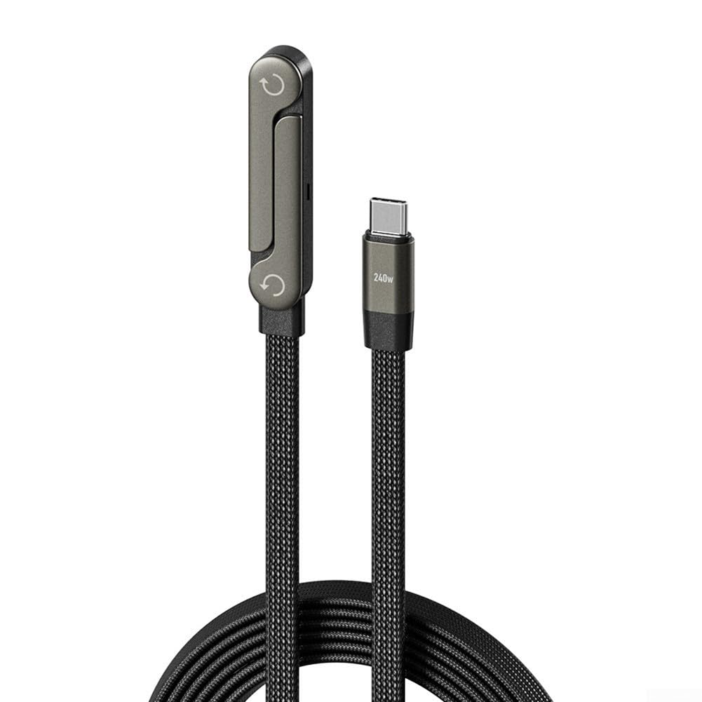 Cavo Di Ricarica 2 In 1 Sideways 240W Con Supporto Integrato A 90° Per Smartphone E Tablet