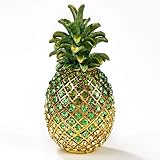 KALIFANO Pineapple Jewelry Box/Stash with Swarovski Element Crystals and Gemstones Made for Storage, Organization, and Display - Handmade Earring, Necklace, and Ring Box (Collectible Oranament)
