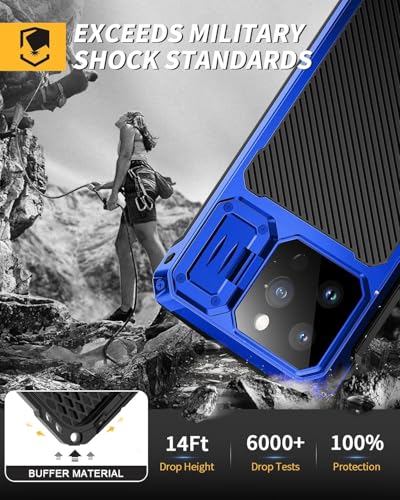 Coque iPhone 15 Pro Max charnière antichoc verre trempé bleu - 5