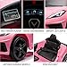 12V Kids Ride on Car Licensed Corvette Battery Powered Car Toddles Electric Sports Car Toy with Remote Control, Visual Dashboard, LED Lights, Music, Gifts for Boys Girls, Pink