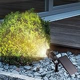 Esotec Solar LED Spot außen Multi Spot 3000 Pro, 3 Leuchtmodi, warmweiß 3000K, Solarstrahler, Bodenstrahler, Solarleuchte, Gartenteichzubehör, Akku, Erdspieß, IP65, wetterfest, 102047