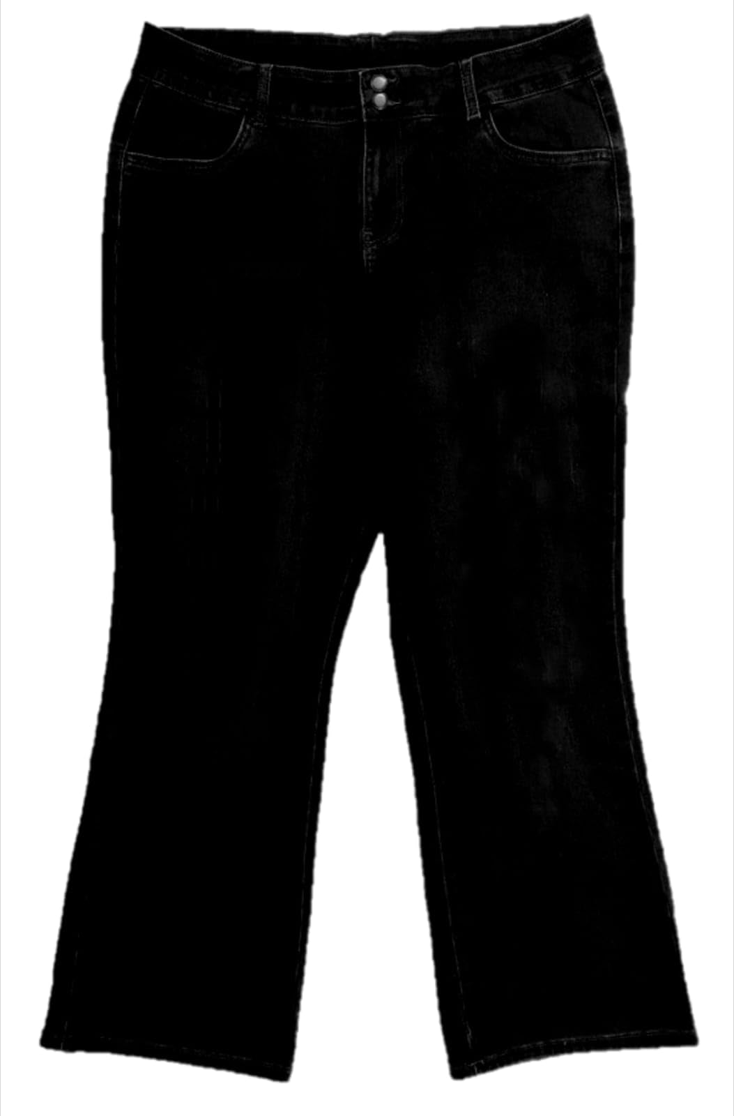 happening Plus Size Women Soft Stretchable Denim Boot Cut Jeans - HIGH Rise - Solid Black/Denim Blue Color- Waist Size 38 to 50 inch-picture-10
