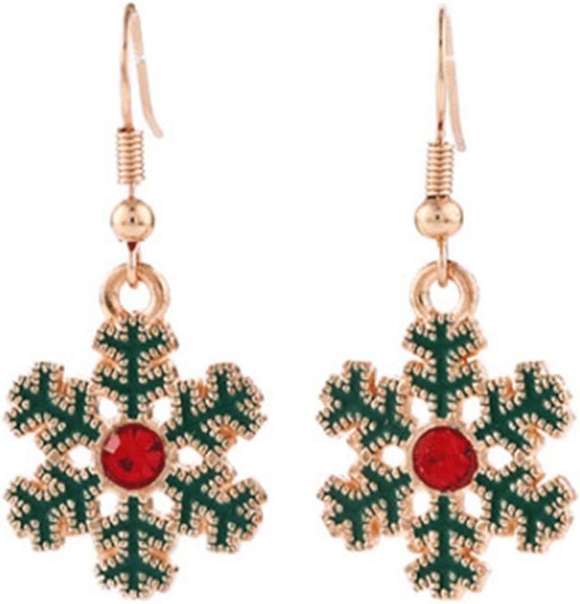 LYPER 2023 New Christmas Tree Earrings Shiny Zircon Snowman Snowflake Dangle Earrings Light Luxury Fashion Christmas Tree Earrings Jewelry for Women Girls Light Earrings for Women Dangling