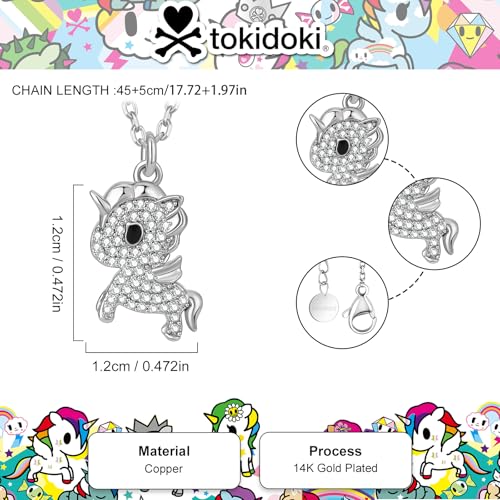 Tokidoki Unicorno 14K Gold Plated Necklace Bracelet Earring Official Licensed Jewelry Trendy Accessory Cubic Zirconia Necklace Bracelet Earring Gift for Women2