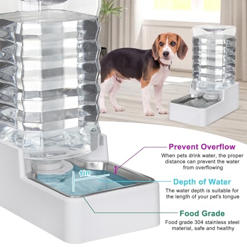 Automatic Pet Water Dispenser: 9L Gravity-Fed Stainless Steel Bowl - BPA-Free Large Capacity White Feeder for Dogs & Cats - Indoor/Outdoor Use - Image 6