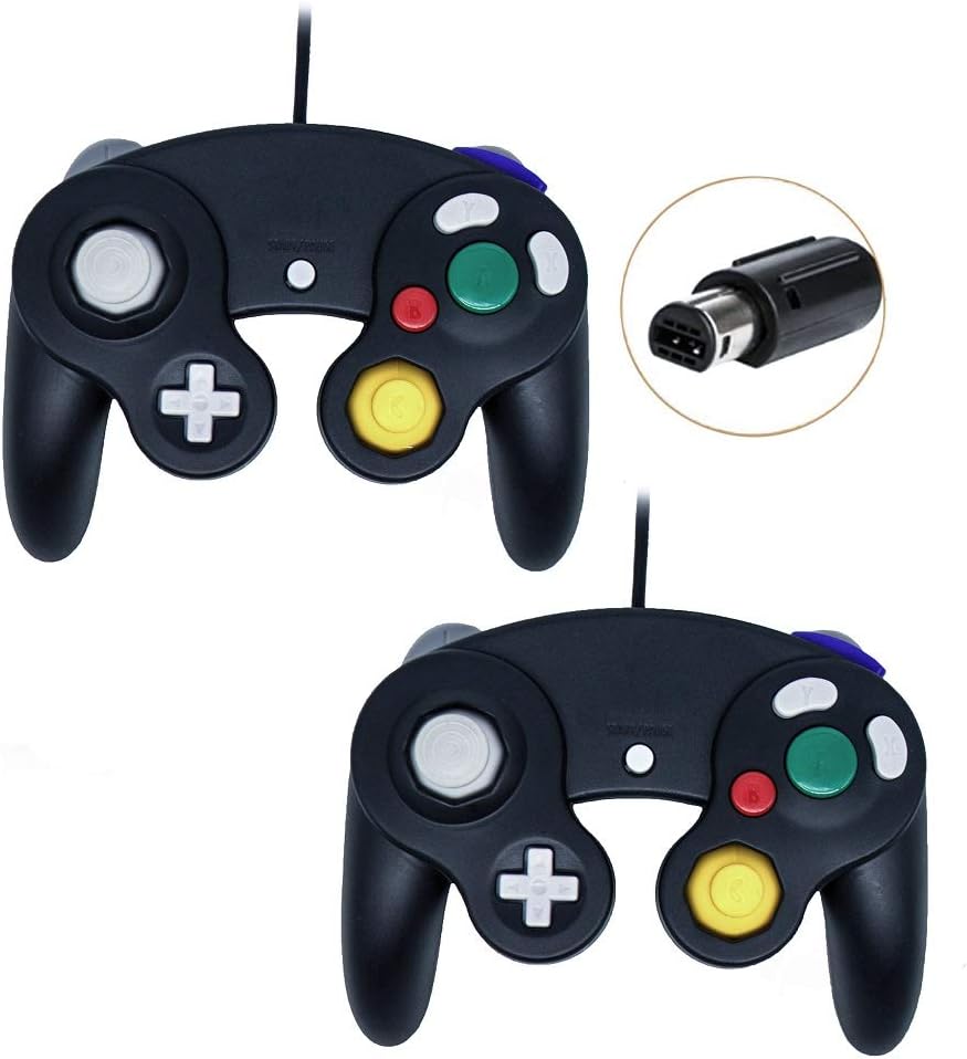 GameCube Controller, Wired Gamepad for Nintendo Wii Console (Black and Black)