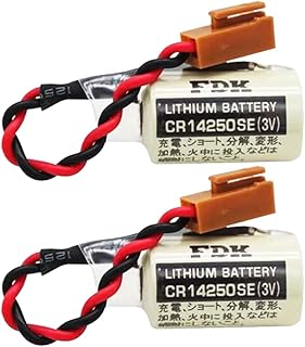 (2-Pack) CR14250SE 3V Lithium Battery 1/2AA 1000mAh for FDK 1747-BA Backup Power Supply with Brown Plug