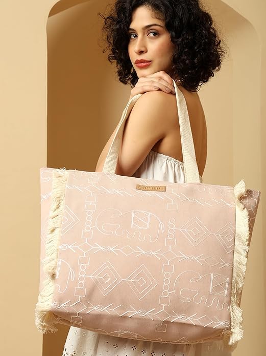 Image of ASIAN Tote Bag for Women | Stylish Office bag & Canvas Travel Handbag | Shopper and Shoulder Bag Lightweight Handbag with Multi Compartment | Travel, Office, Gym & Daily Use