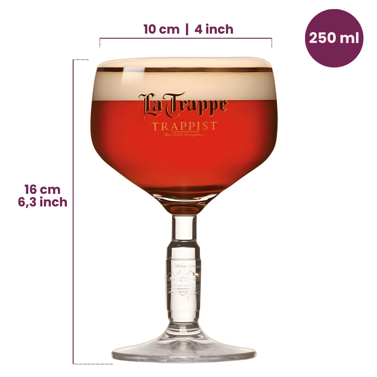 La Trappe Bicchiere da birra Bokaal 250 ml, 2 pezzi