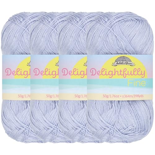 JubileeYarn Delightfully Fine Yarn - Pastel Blue - 4 Skeins