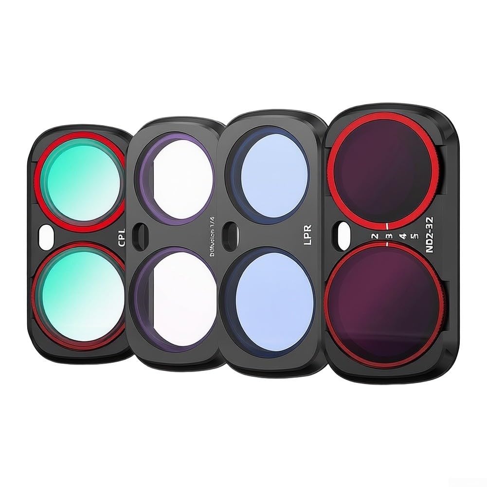 ND Filter CPL Set für Insta360 Luna für ultra – Optikglas Polarisationsfilter Kit mit ND16 Schwarzweich für Vlogs(4 in 1)