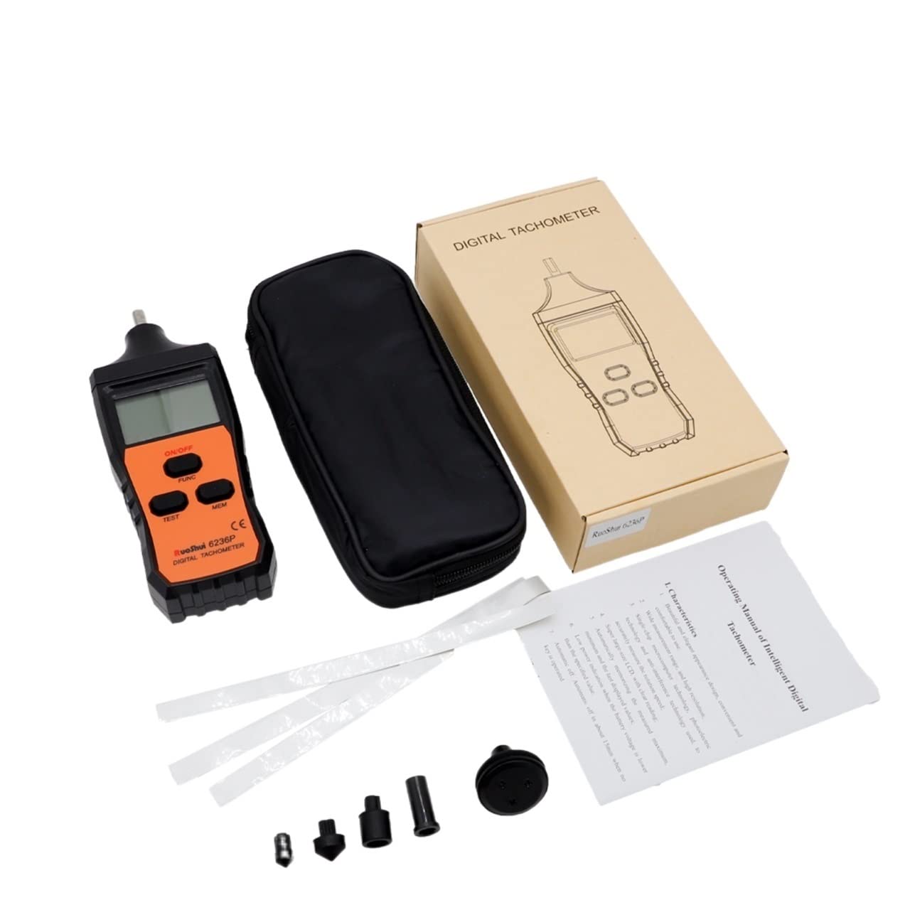 LNHHG Digital Handheld Stroboscope 6236P Digital Noncontact Tachometer Max 99999 RPM Speed Tester Motorcycle Auto Singal Trigger Non-Contact LCD Tacometro Meter