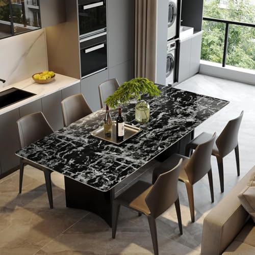 Image of HOME13 Marble Wallpaper Peel & Stick Contact Paper Self Adhesive Decorative Removable Waterproof Wallpaper for Kitchen Cabinet and Furniture Countertops (24 X 180 INCH, Black Grey Marble)