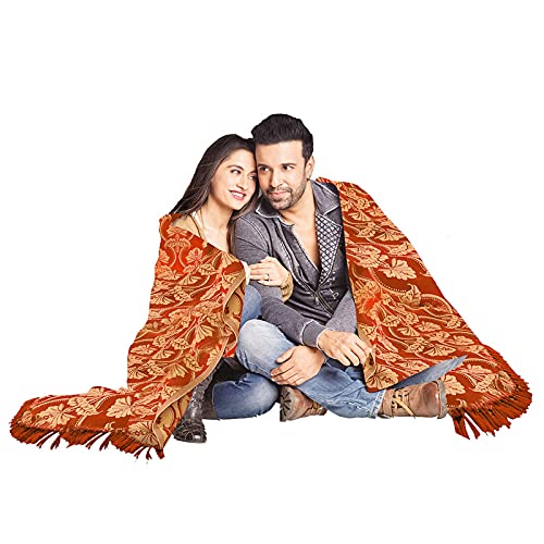 Sagar Superior Bed Cover Rust 58" X 88" Pack of 1-image-4