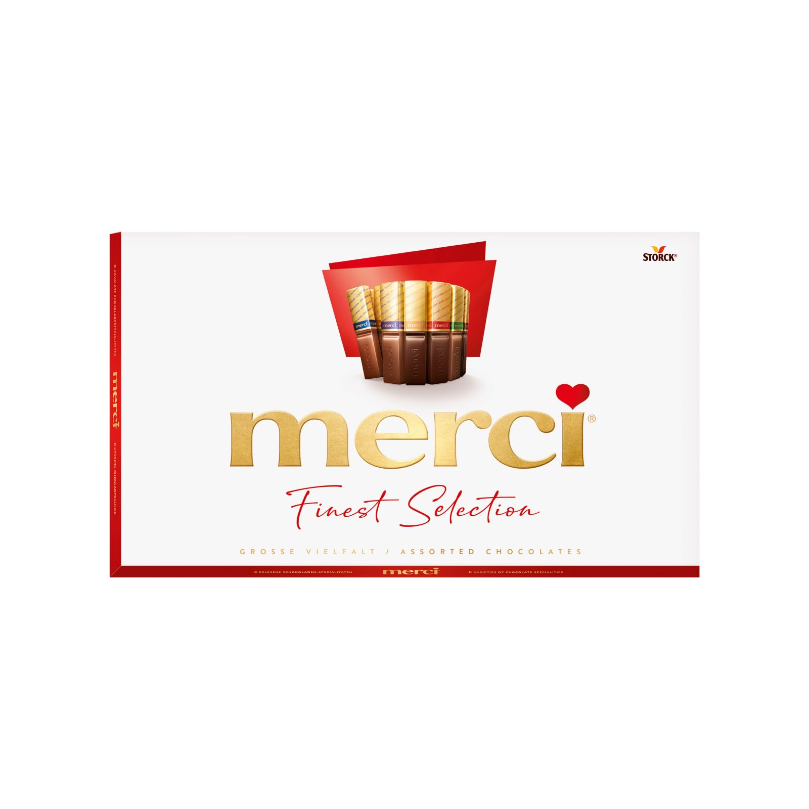 merci Finest Selection Große Vielfalt – 1 x 400 g – Erlesene Schokoladen-Spezialitäten – Gefüllte und nicht gefüllte Pralinen