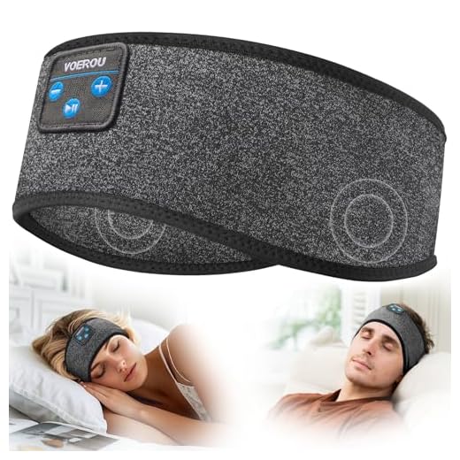 Voerou Sleep Headphones Wireless Bluetooth Headband, Sweat Resistant Sports Headband with Ultra-thin Stereo Speakers for Side Sleepers Sleeping Workout Yoga Running Meditation Unique Gifts Cool Gadget