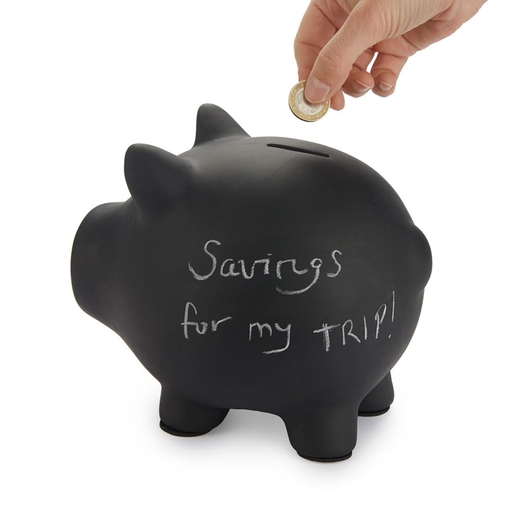 Balvi Salvadanaio Oink Bank Colore nero Personalizzabile e riutilizzabile Ceramica