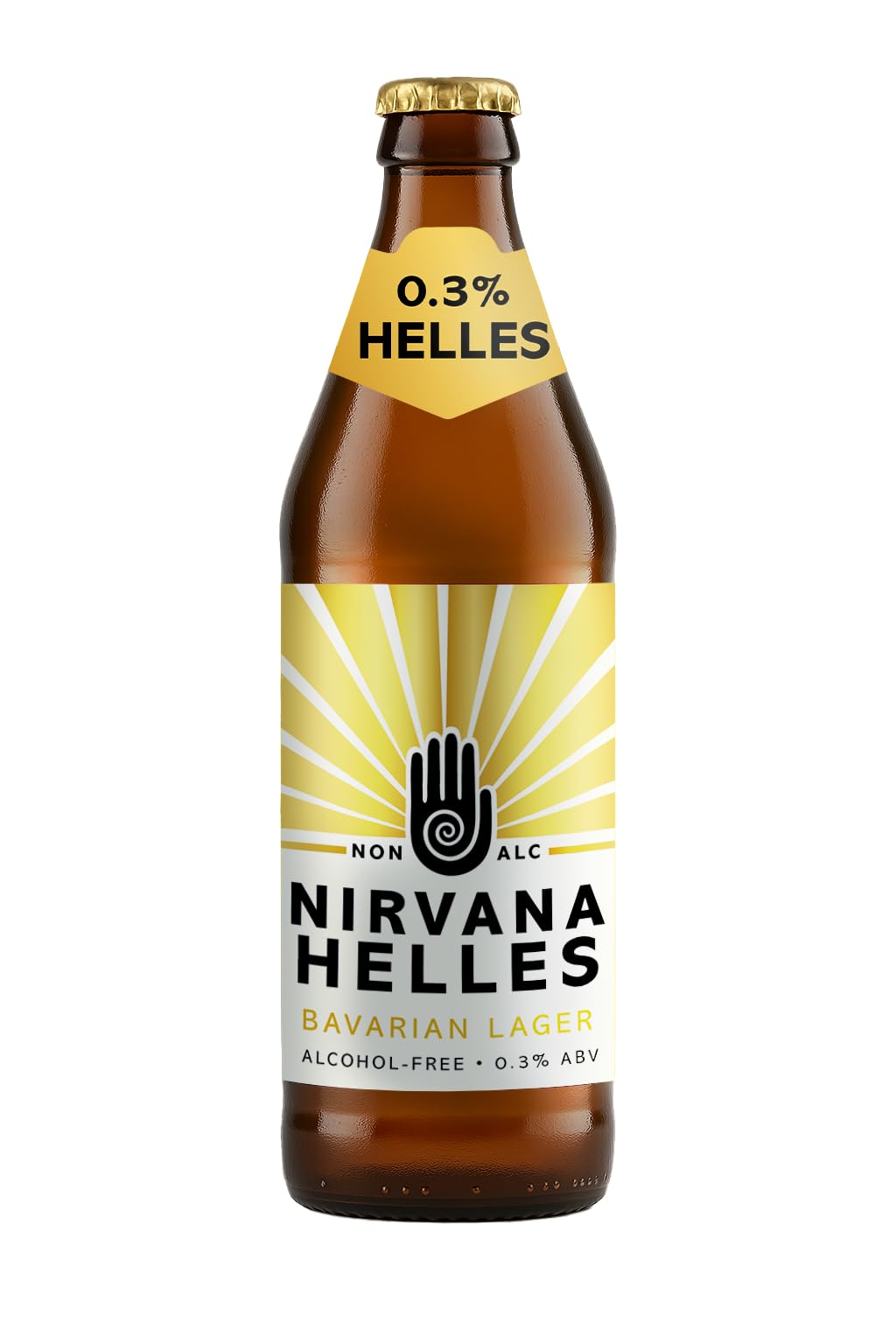 Nirvana - Bavarian Helles Lager - 0.3% ABV - Alcohol Free Craft - World Beer Awards Winner, Gold 2024 - Low Calorie, Non Alcoholic Drinks, Vegan Alcohol, Craft Beer Gift Set - 12 x 500ml