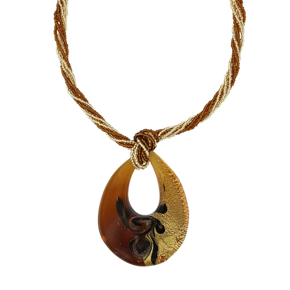 Venetiaurum - Collar Para Mujer Con Colgante Gota En Cristal De Murano Original Y Plata 925 - Joya Made In Italy Certificada