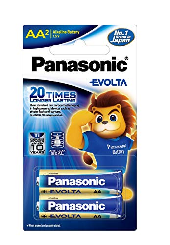 Image of Panasonic Evolta Premium AA Alkaline 1.5V Batteries - Long-Lasting, Anti-Leak Seal, Power Protection for up to 10 Years - Pack of 2