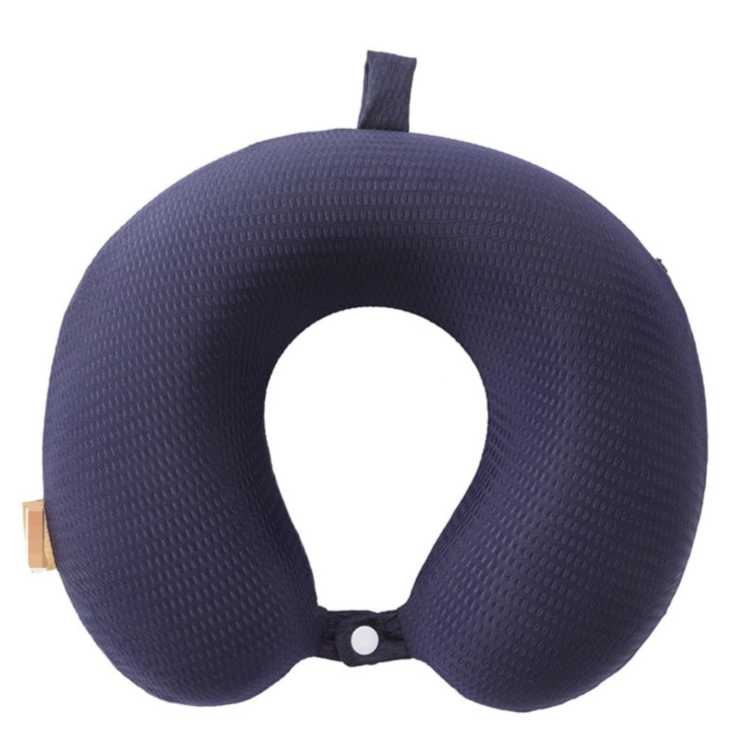Reisekissen Nackenkissen Reisekissen Aus Memory-Schaum, Reise-Nackenkissen, Kopf-Nacken-Stütze, Flugzeugkissen Nackenhörnchen(Navy Blue)