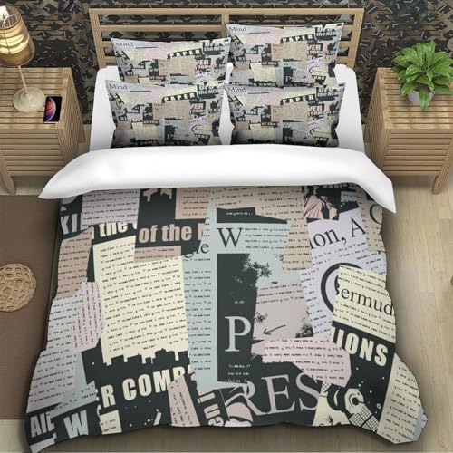 Housse de couette 135x200 rétro en microfibre alphabet - 6