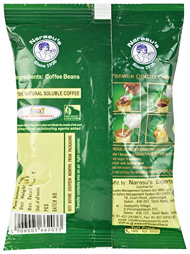 Image of Narasus Coffee Pure Instant Coffee, 50 Gms, Ground, Bag