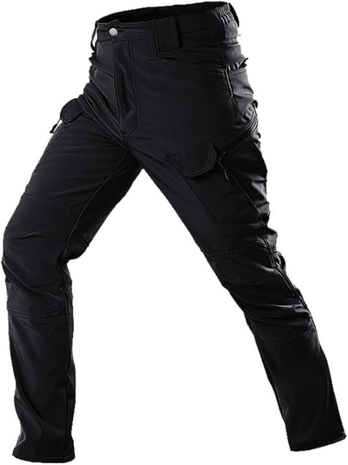 Mens Winter Waterproof Hiking Pants Softshell Fleece Lined Snow Ski Cargo Pants