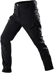 Calças de carga masculina impermeável de inverno forrada com lã macia para esqui na neve