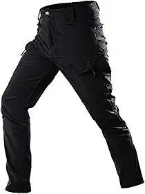 Calças de carga masculina impermeável de inverno forrada com lã macia para esqui na neve