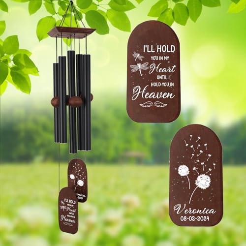 Image of ASTARIN Personalized Memorial Wind Chimes for Loss of Loved One, Custom Sympathy Gifts for Loss Son Daughter Kids Sister Brother, Care Package for Grieving Friend Windchime for Outside