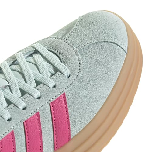 Image of adidas Womens Vl Court Bold Lace Up Sneakers Shoes Casual - Pink