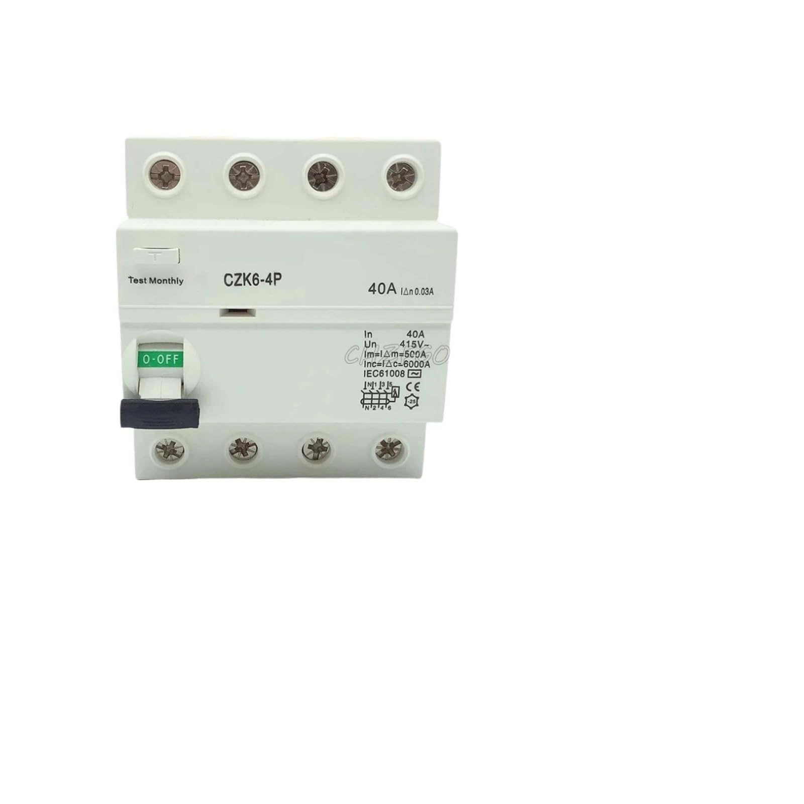 Disjoncteur à courant résiduel CZK6 RCCB 4P63A30MA interrupteur AC RCD ELCB