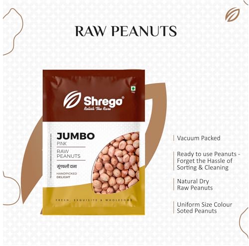 Image of Shrego Pink Raw Peanut 500 g (1 x 500 Gm) Premium Moongfali