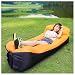 Tumbona inflable – Diseño ultra portátil impermeable y a prueba de fugas para camping, playa, viajes, picnics, festivales, inflado rápido, silla compacta para exteriores e interiores (naranja)